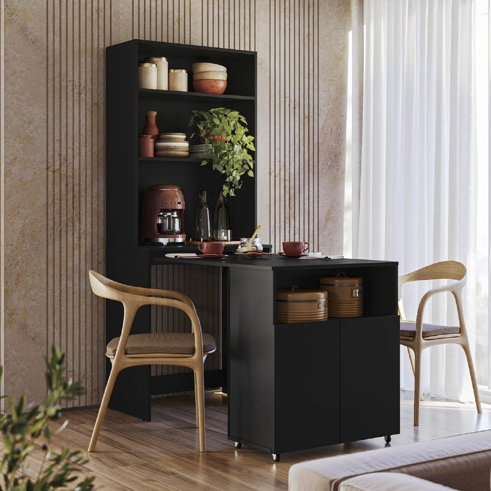 Mesa Bancada Gourmet Cantinho do Café Salt Preto Z06 - Mpozenato