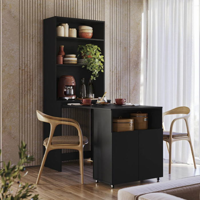 Mesa Bancada Gourmet Cantinho do Café Salt Preto Z06 - Mpozenato