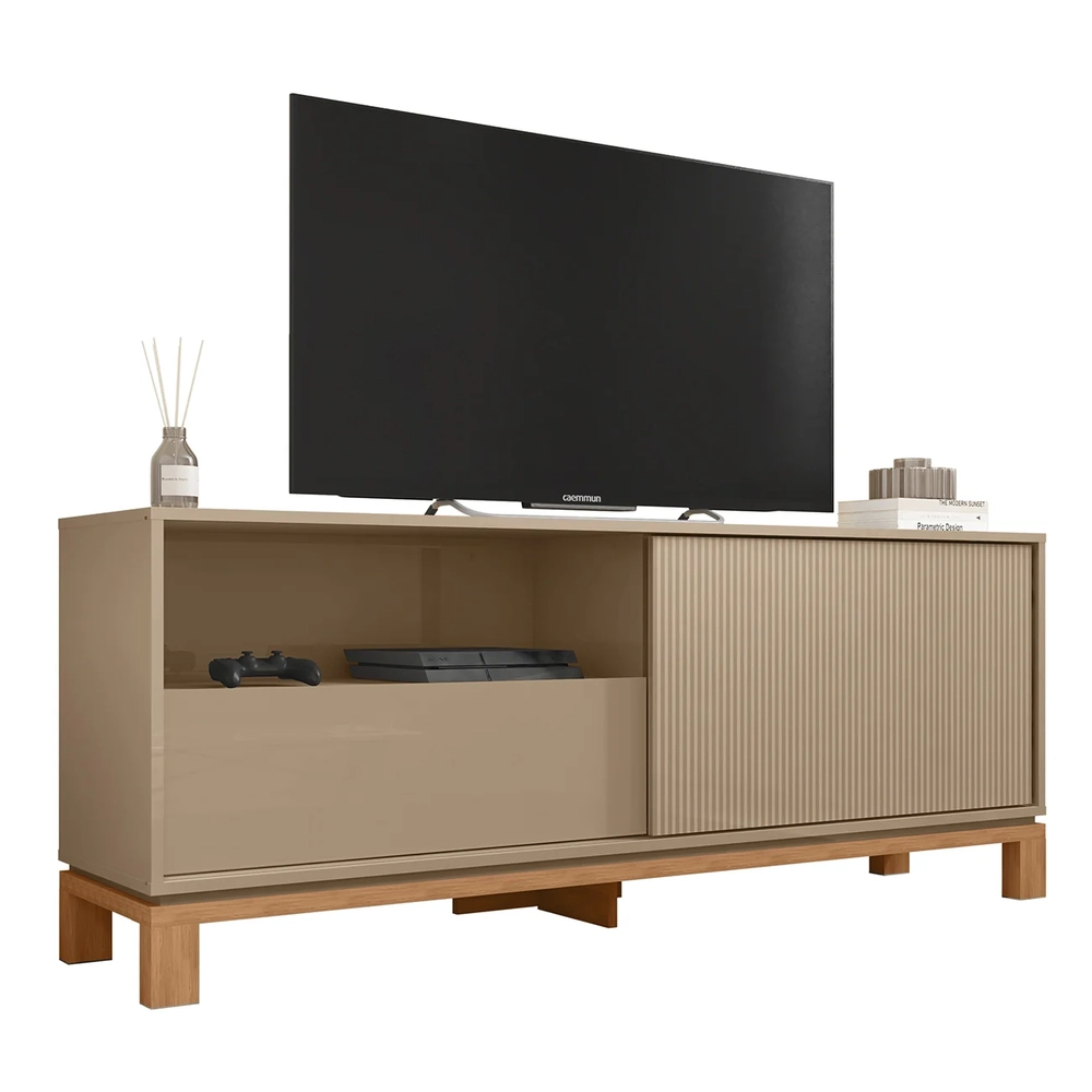 Rack Bancada Para TV 55 Pol 150cm Lucca Areia/Freijó C01 - Mpozenato