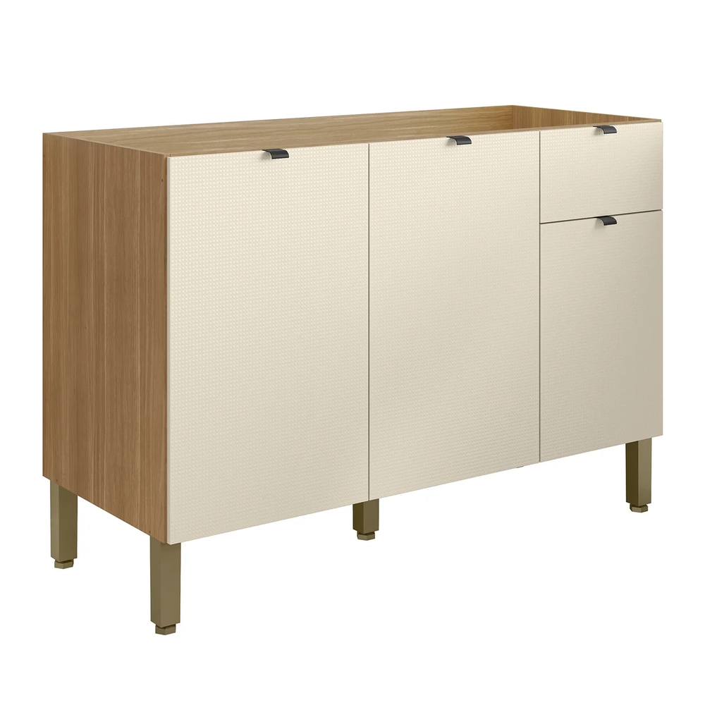 Balcão de Cozinha Sem Tampo 120cm Laura Plus Soft/Freijó Z06 - Mpozenato