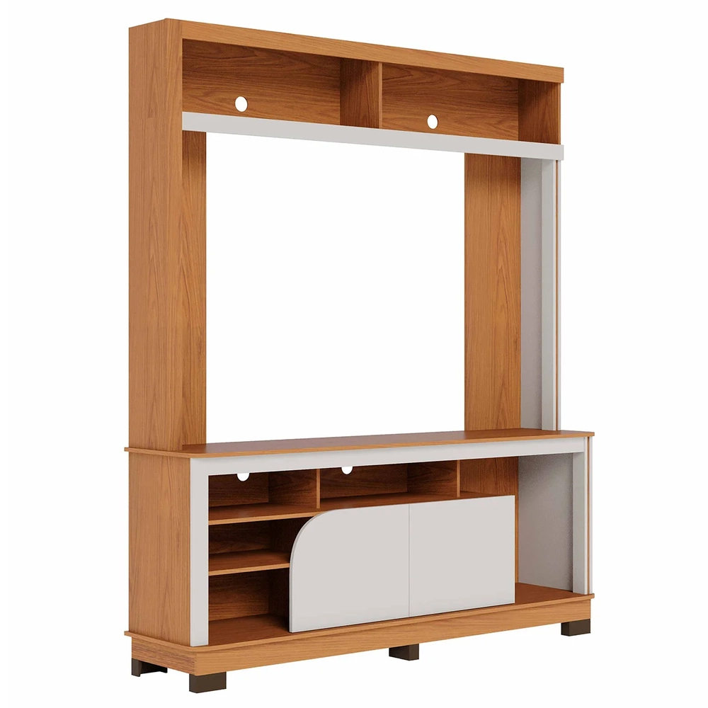 Estante Para TV 65 Pol 160cm Braga Freijó/Off White C05     - Mpozenato