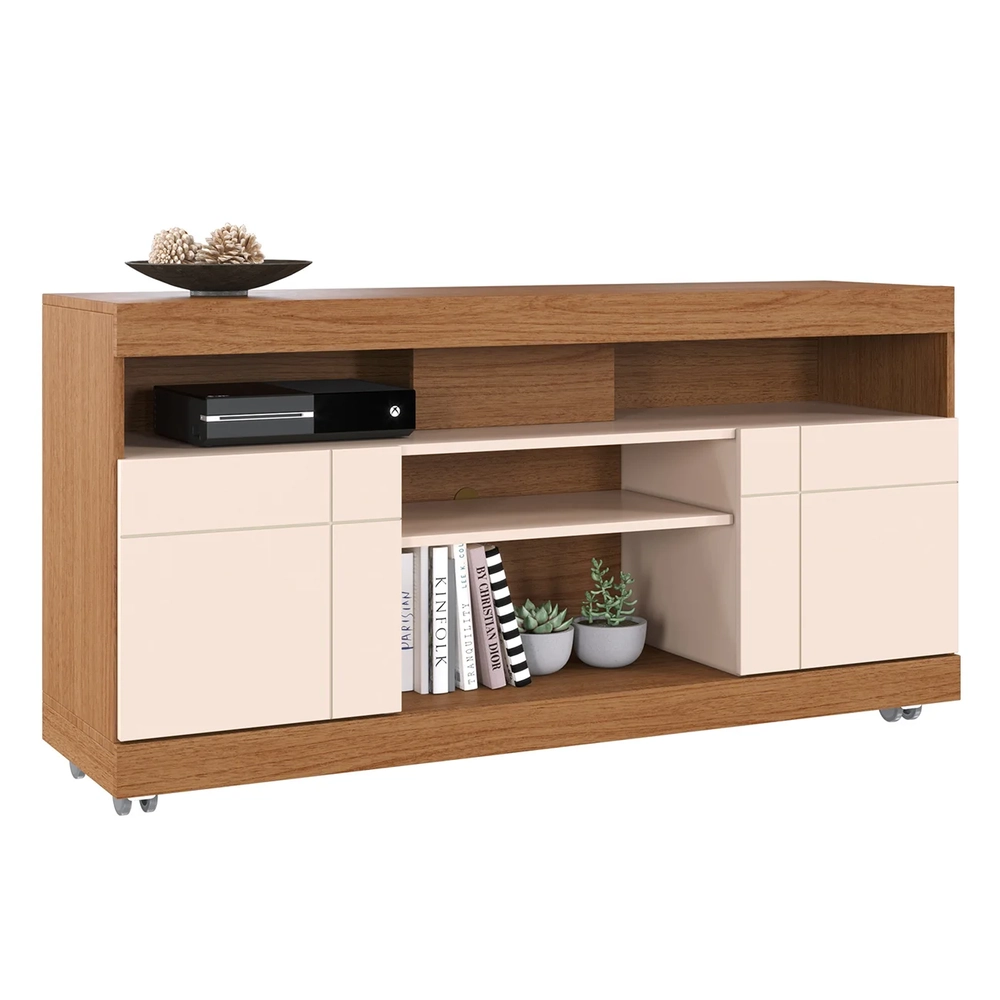 Rack Bancada Para TV 47 Pol 136cm Pavia Freijó/Off White C05 - Mpozenato