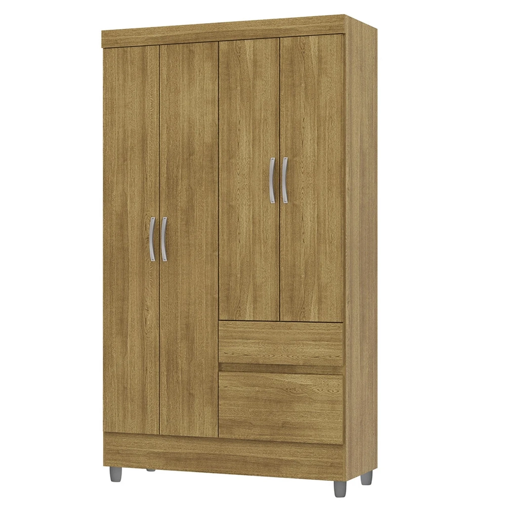 Guarda Roupa Solteiro 103cm Com 4 Portas Ideal Nature - Vila Rica