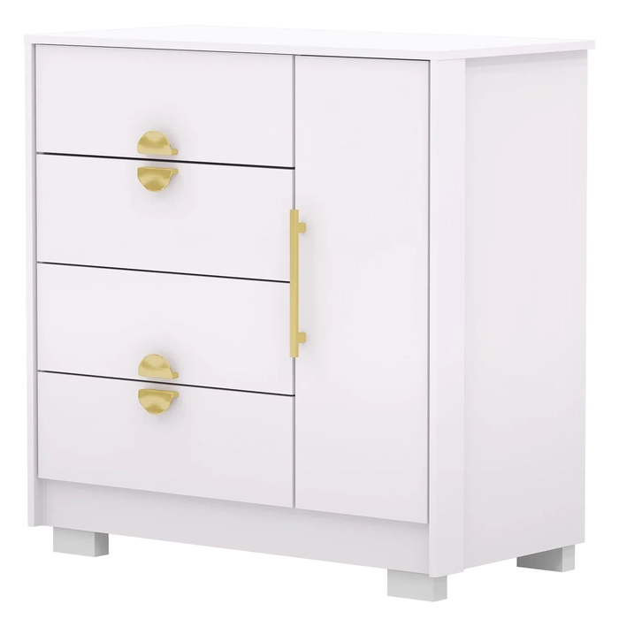Cômoda Para Quarto 93cm Com 1 Porta Ilha Bela Flex Branco - Vila Rica