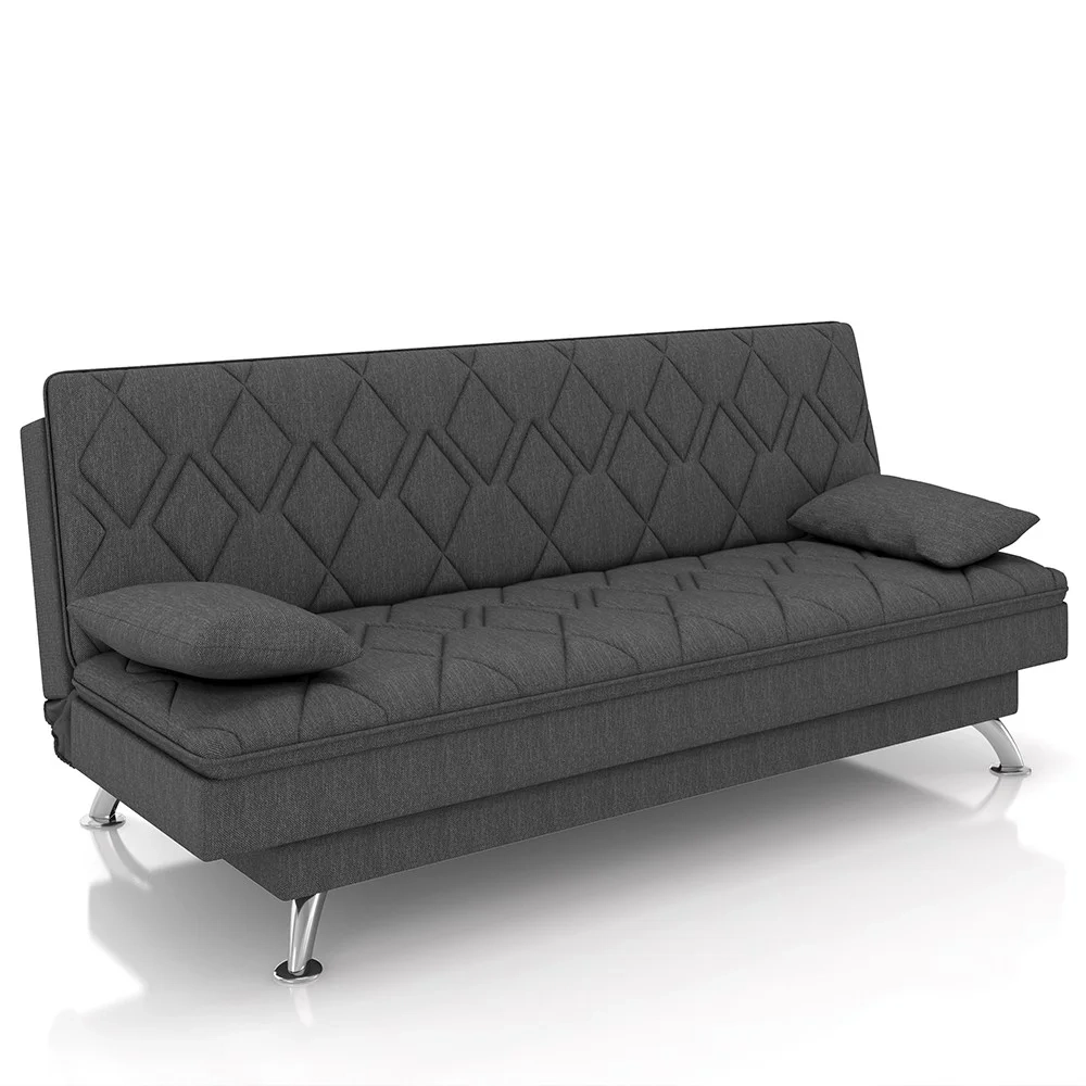 Sofá Cama para Sala de Estar Quarto 193cm Bela Z32 Linho Grafite - Mpozenato