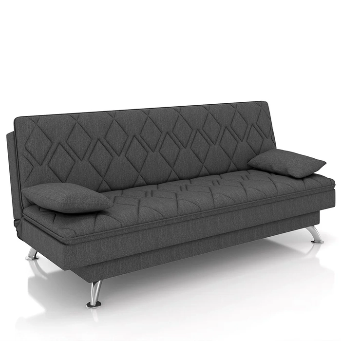 Sofá Cama para Sala de Estar Quarto 193cm Bela Z32 Linho Grafite - Mpozenato