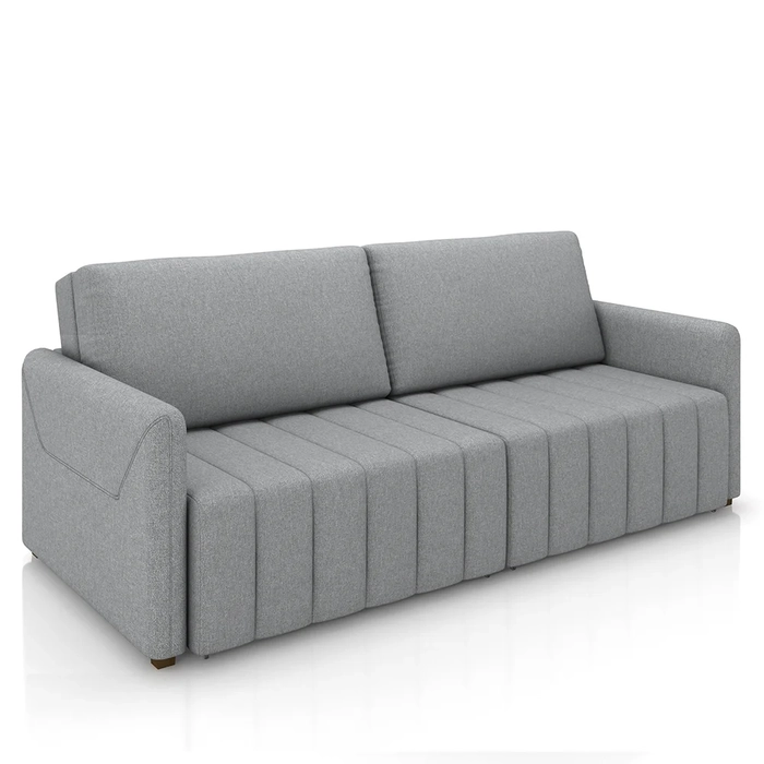 Sofá Cama Casal Retrátil 2 Lugares 192cm Atlas Z32 Linho Cinza - Mpozenato