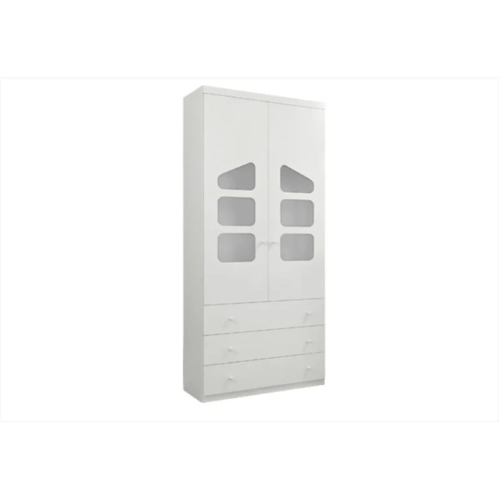 Guarda Roupa Infantil 02 Portas e 03 Gavetas Eloísa Branco - Phoenix Baby