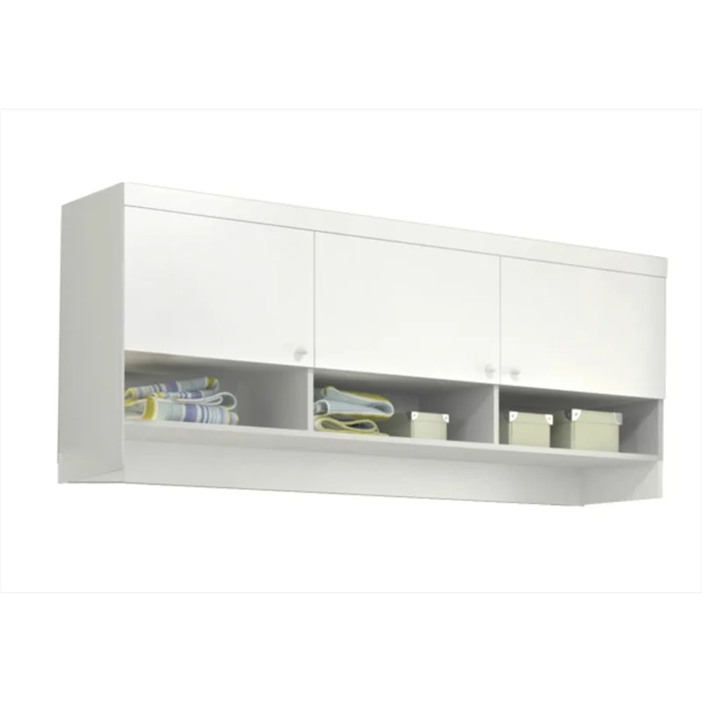 Ponte Aérea 03 Portas Infantil com Nichos Eloísa Branco - Phoenix Baby