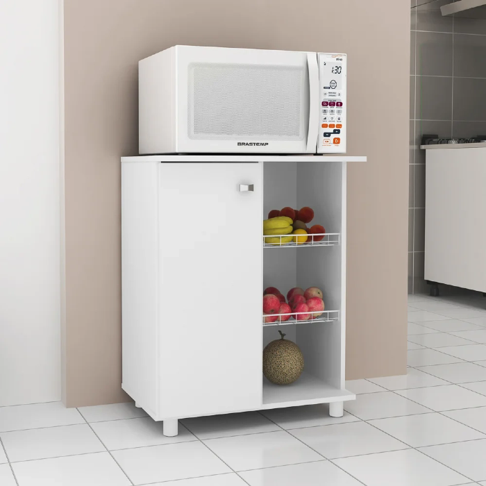 Balcão Cozinha Fruteira 61cm 1 Porta Branco   - Tecno Mobili