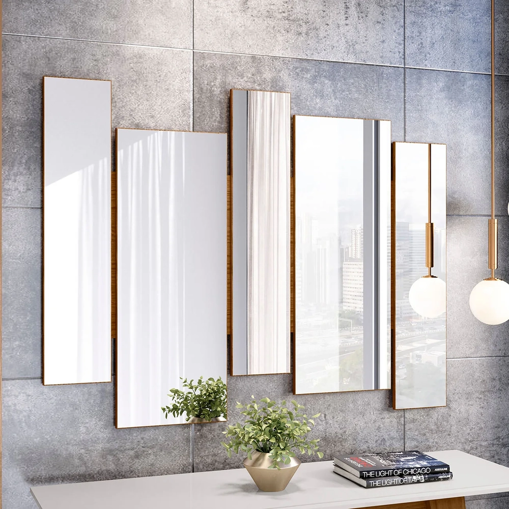 Espelho Decorativo Para Sala de Jantar 136m Vinci Ypê N02   - Mpozenato