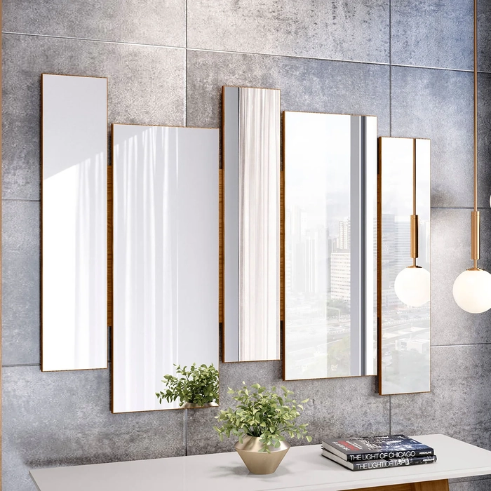 Espelho Decorativo Para Sala de Jantar 136m Vinci Ypê N02   - Mpozenato