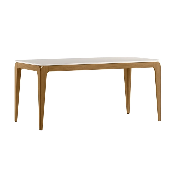 Mesa de Jantar Retangular 180cm 8 Lugares Yuma Ypê/Off N02  - Mpozenato