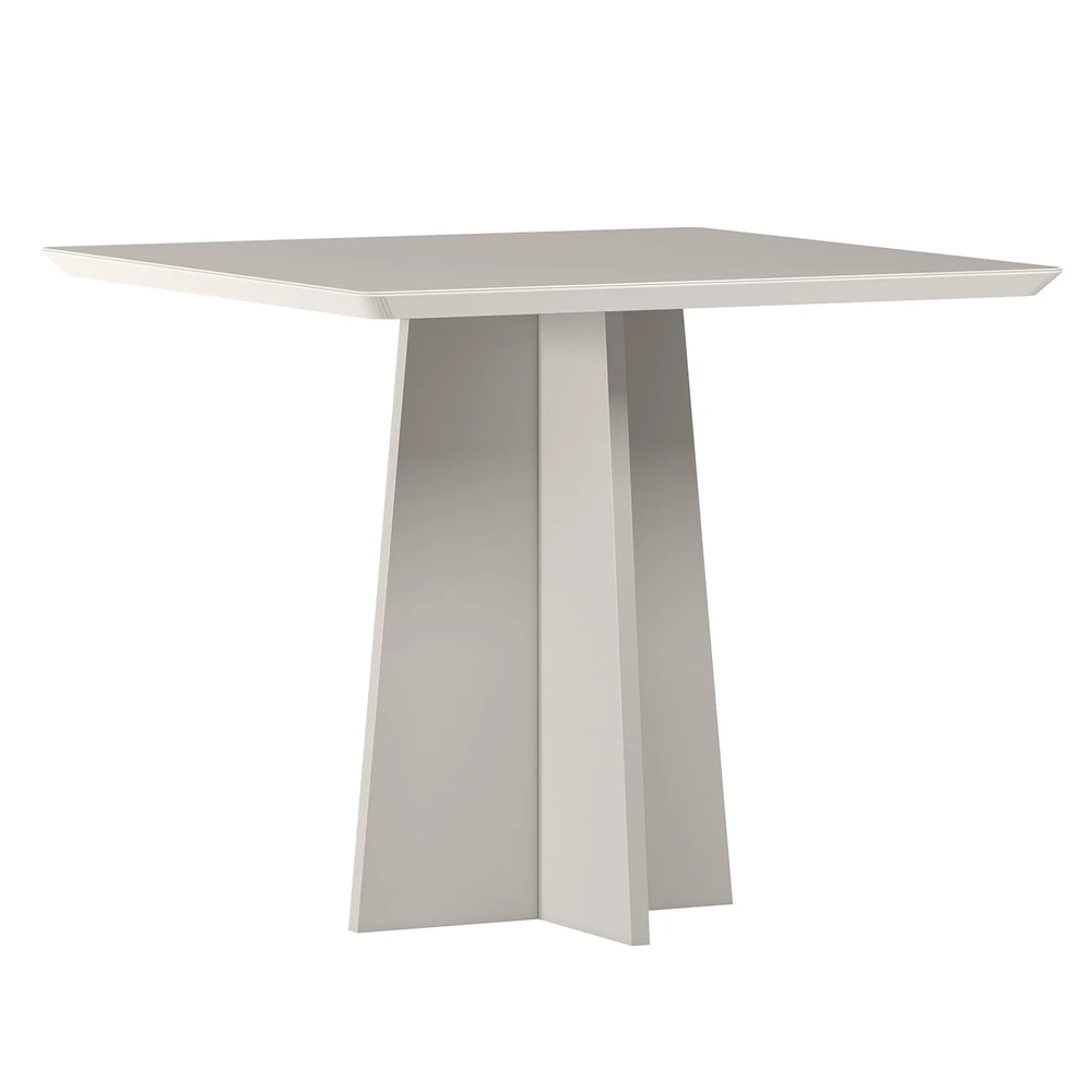 Mesa de Jantar Quadrada 90cm 4 Lugares Zuma Off White N02   - Mpozenato