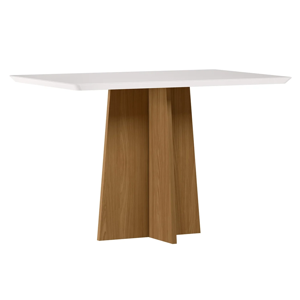 Mesa de Jantar Retangular 120cm 4 Lugares Zuma Ypê/Off N02   - Mpozenato