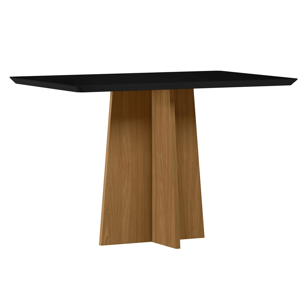 Mesa de Jantar Retangular 120cm 4 Lugares Zuma Ypê/Preto N02 - Mpozenato