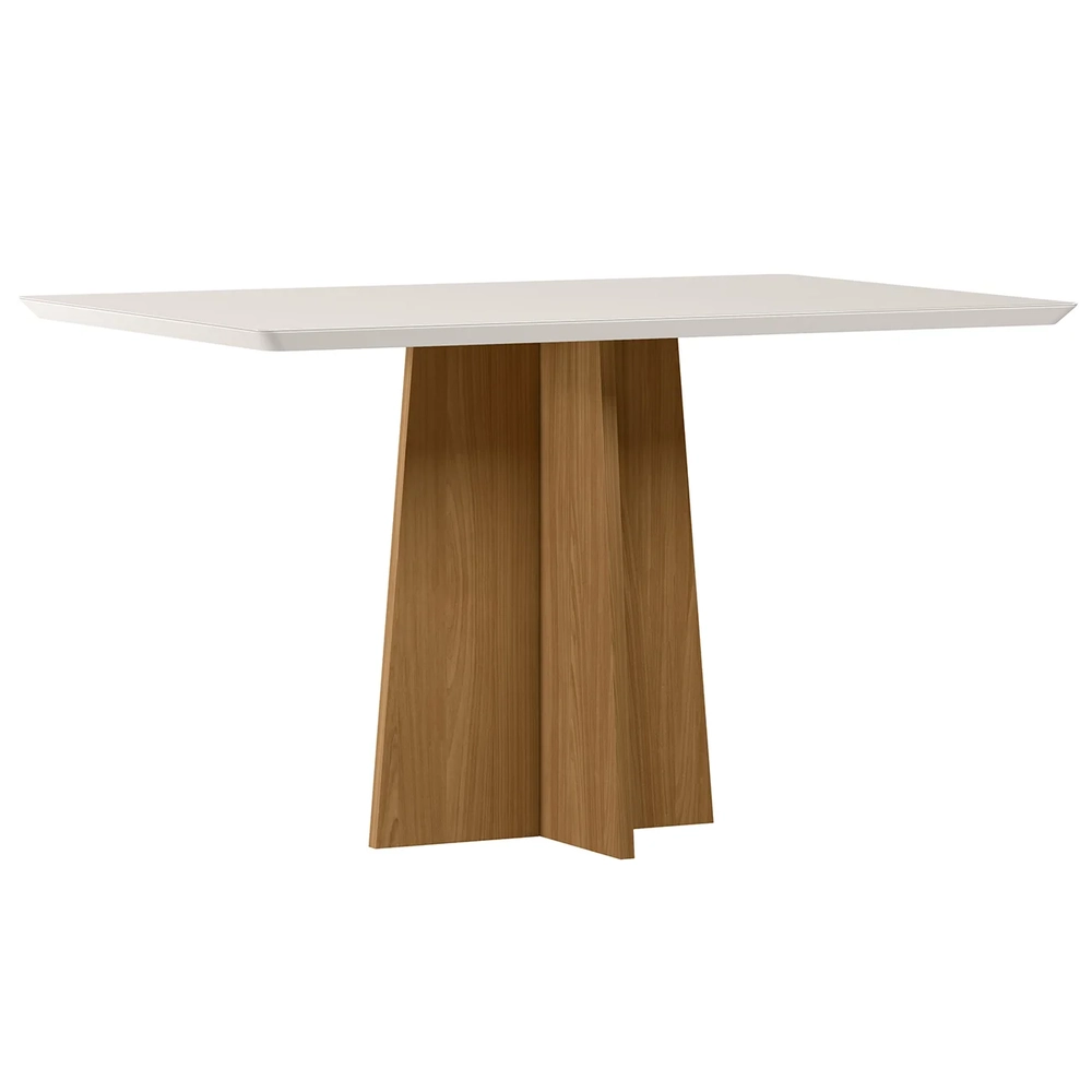 Mesa de Jantar Retangular 135cm 4 Lugares Zuma Ypê/Off N02  - Mpozenato