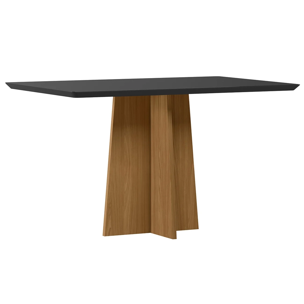 Mesa de Jantar Retangular 135cm 4 Lugares Zuma Ypê/Preto N02 - Mpozenato