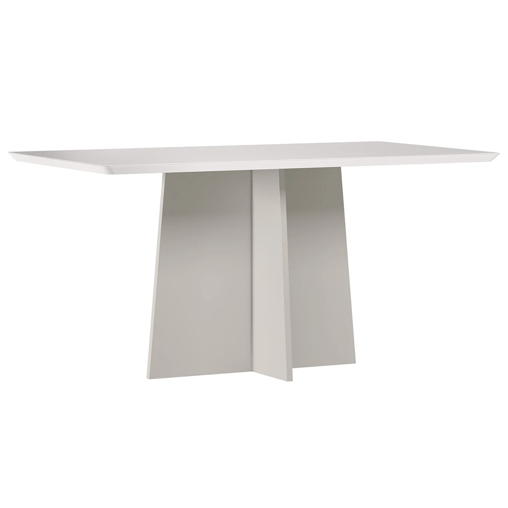 Mesa de Jantar Retangular 160cm 6 Lugares Zuma Off White N02 - Mpozenato