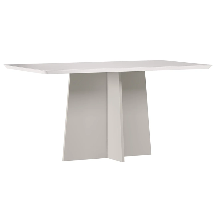Mesa de Jantar Retangular 160cm 6 Lugares Zuma Off White N02 - Mpozenato