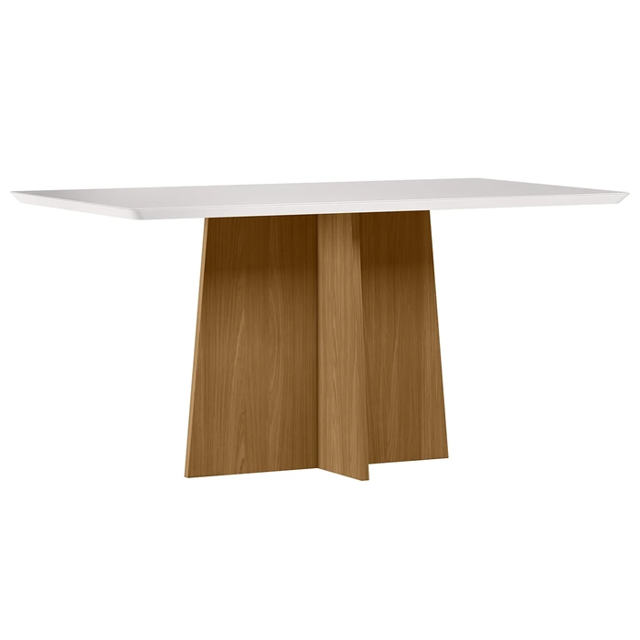 Mesa de Jantar Retangular 160cm 6 Lugares Zuma Ypê/Off N02  - Mpozenato