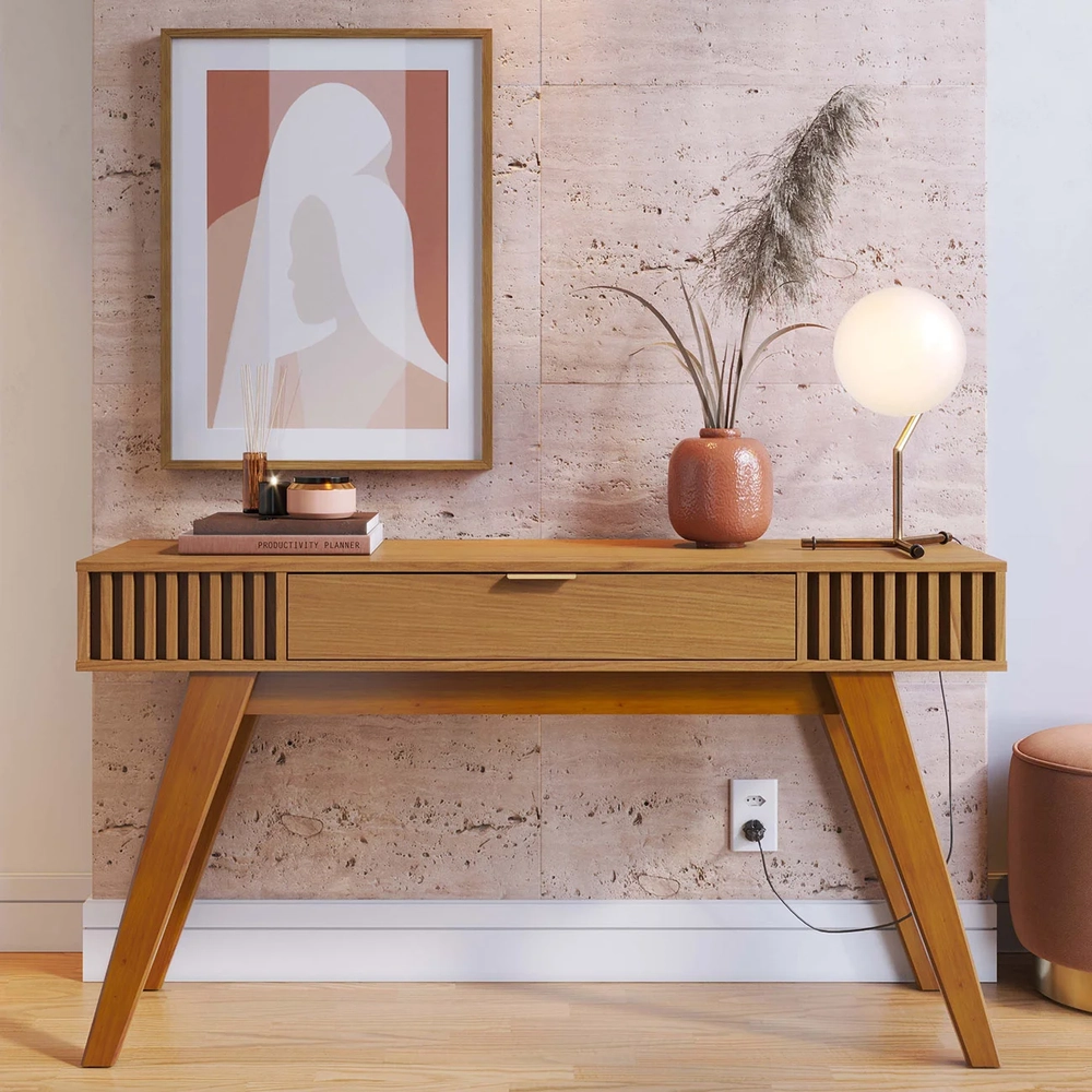 Aparador Sala de Estar 136cm 1 Gaveta Valerie Freijó C05    - Mpozenato