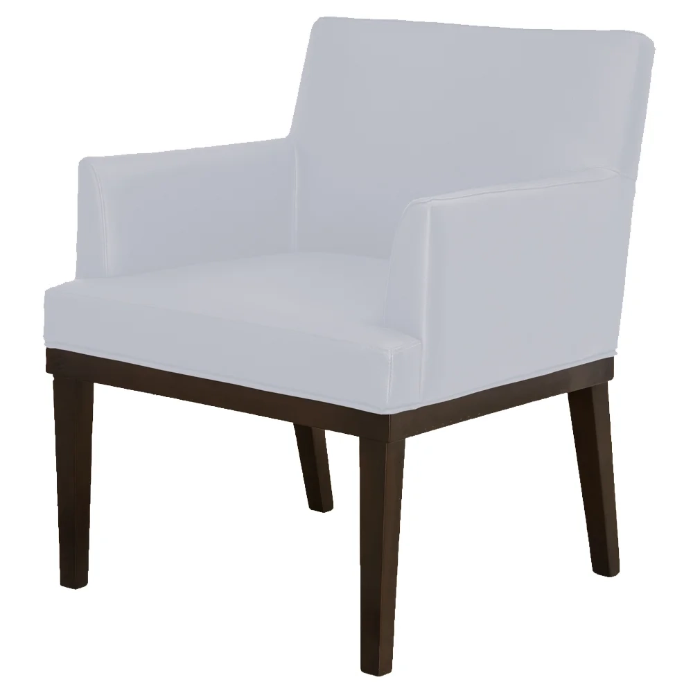 Poltrona Decorativa Sala de Estar e Recepção Vitória W01 Corano Branco - Mpozenato