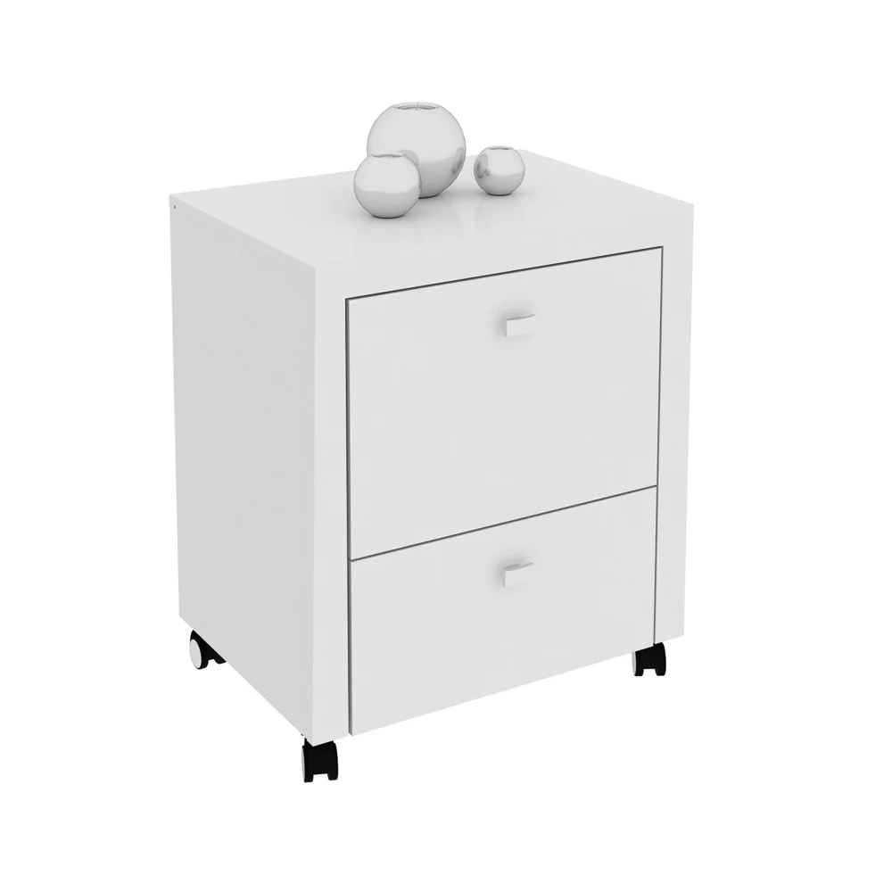 Armário para Home Office ME4112 com Rodízios Branco - Tecno Mobili