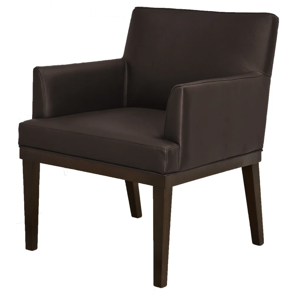 Poltrona Decorativa Sala de Estar e Recepção Vitória W01 Corano Marrom Escuro - Mpozenato