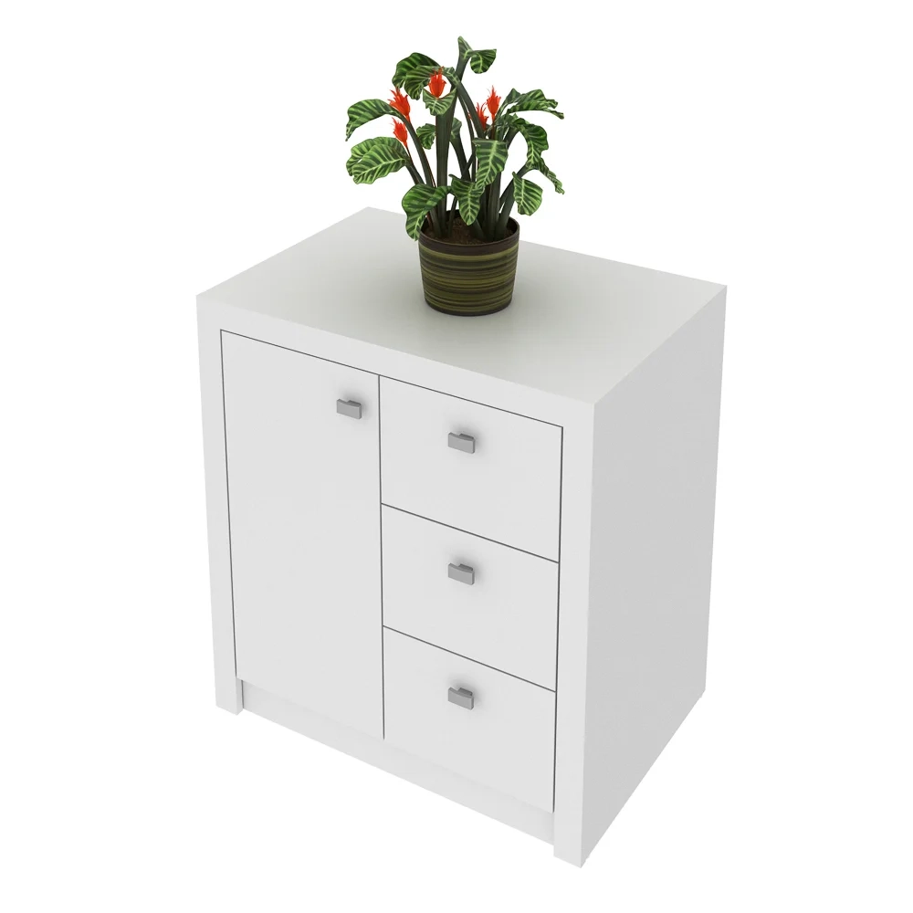 Armário 03 Gavetas e 01 Porta para Home Office ME4111 Branco - Tecno Mobili