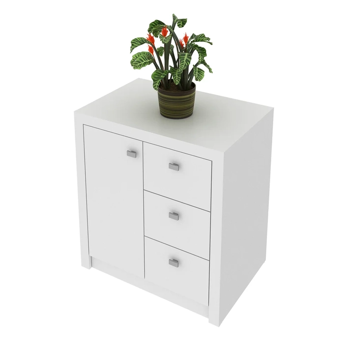 Armário 03 Gavetas e 01 Porta para Home Office ME4111 Branco - Tecno Mobili