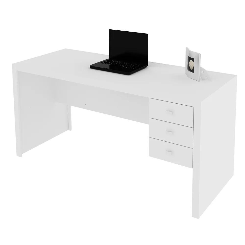 Mesa com 03 Gavetas para Home Office ME4113 Branco - Tecno Mobili