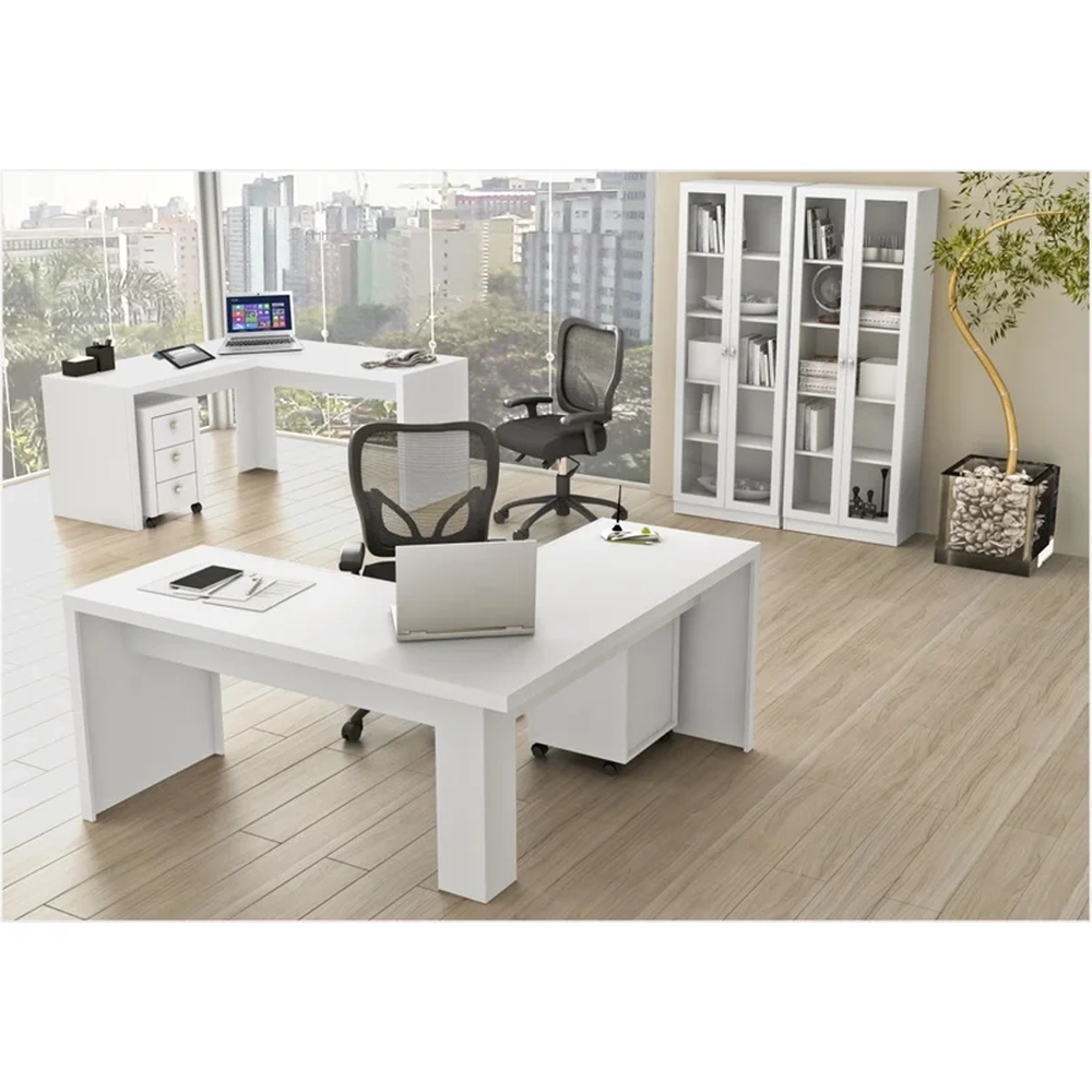 Ambiente para Home Office 06 Peças Branco - Tecno Mobili