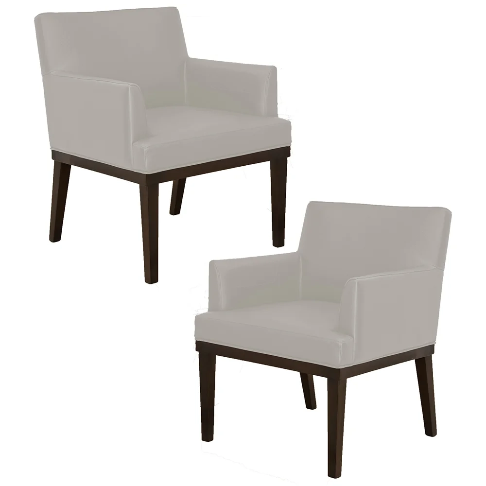 Kit 02 Poltronas Decorativas Vitória W01 Corano Bege - Mpozenato