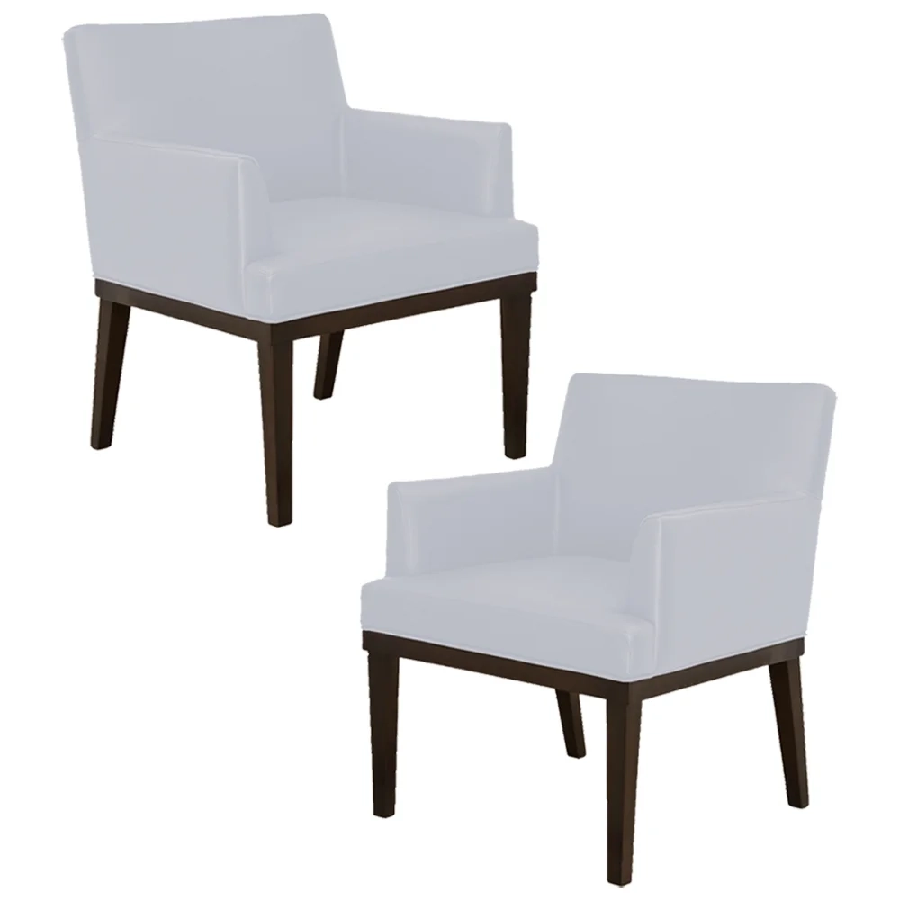 Kit 02 Poltronas Decorativas Vitória W01 Corano Branco - Mpozenato