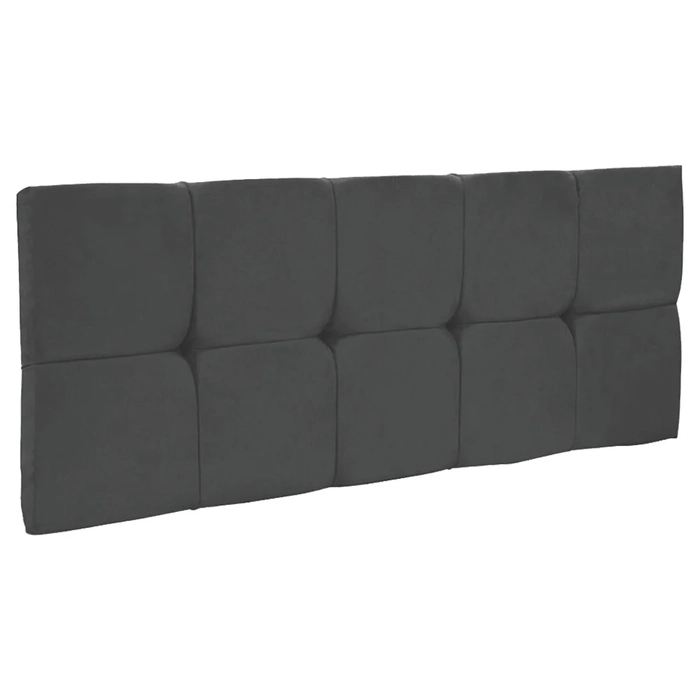 Cabeceira Casal Painel Cama Box 140cm Nina Suede Cinza - Ibiza