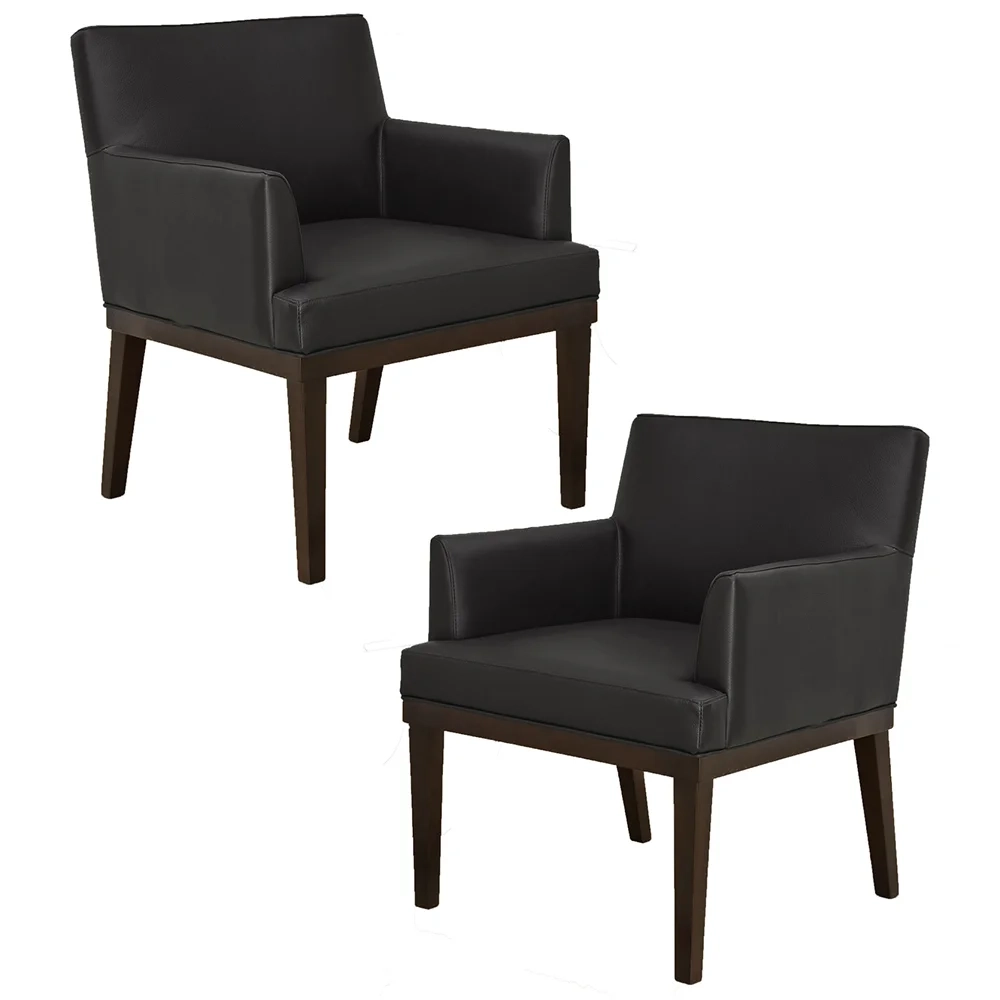 Kit 02 Poltronas Decorativas Vitória W01 Corano Preto - Mpozenato