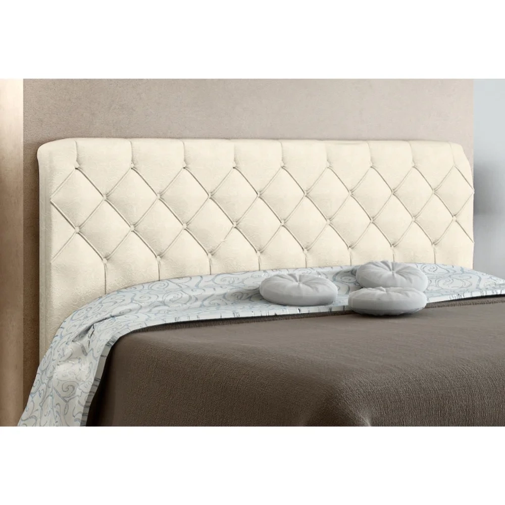 Cabeceira Box Casal Paris 140cm Bege Suede Amassado - JS Móveis