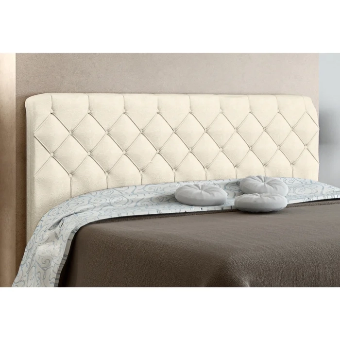 Cabeceira Box Casal Paris 140cm Bege Suede Amassado - JS Móveis