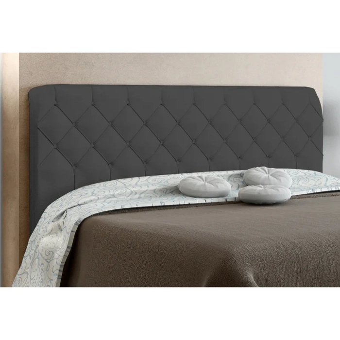 Cabeceira Cama Box Casal Queen 160cm Paris Veludo Cinza - JS Móveis