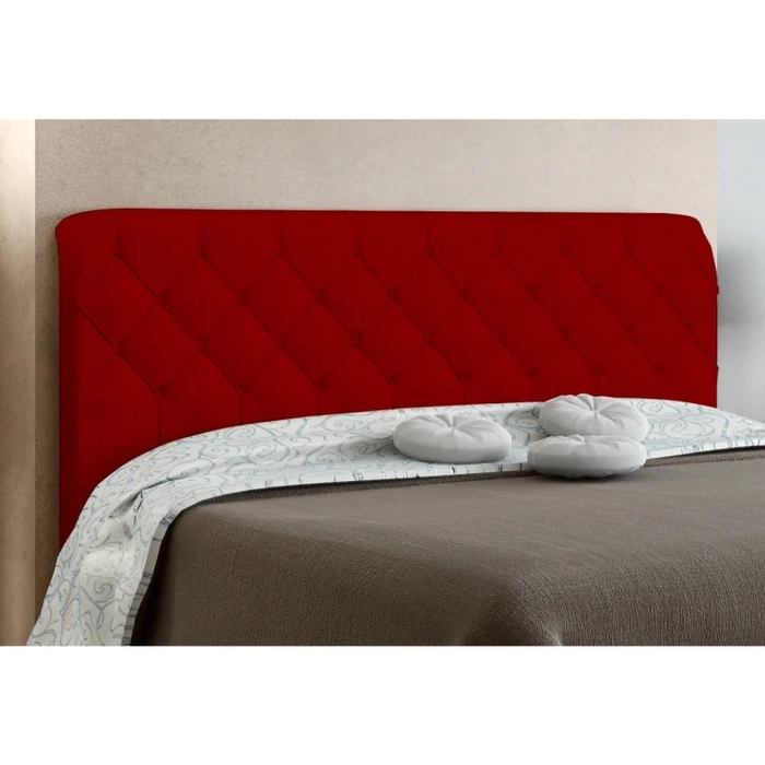 Cabeceira Cama Box Casal 195cm Paris Veludo Vermelho - JS Móveis