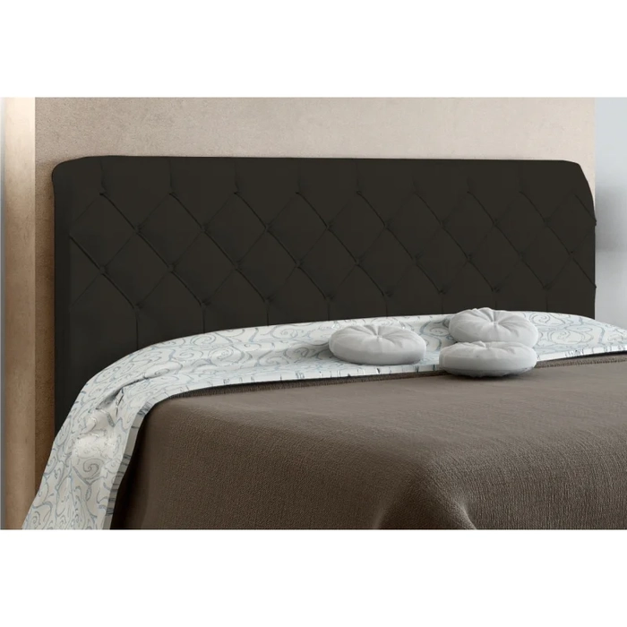 Cabeceira Cama Box Solteiro 90cm Paris Veludo Chocolate - JS Móveis