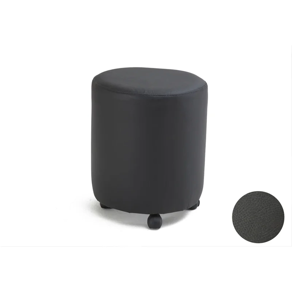 Puff Decorativo Rolon com Rodízios Corano Preto C - 05 - Domi