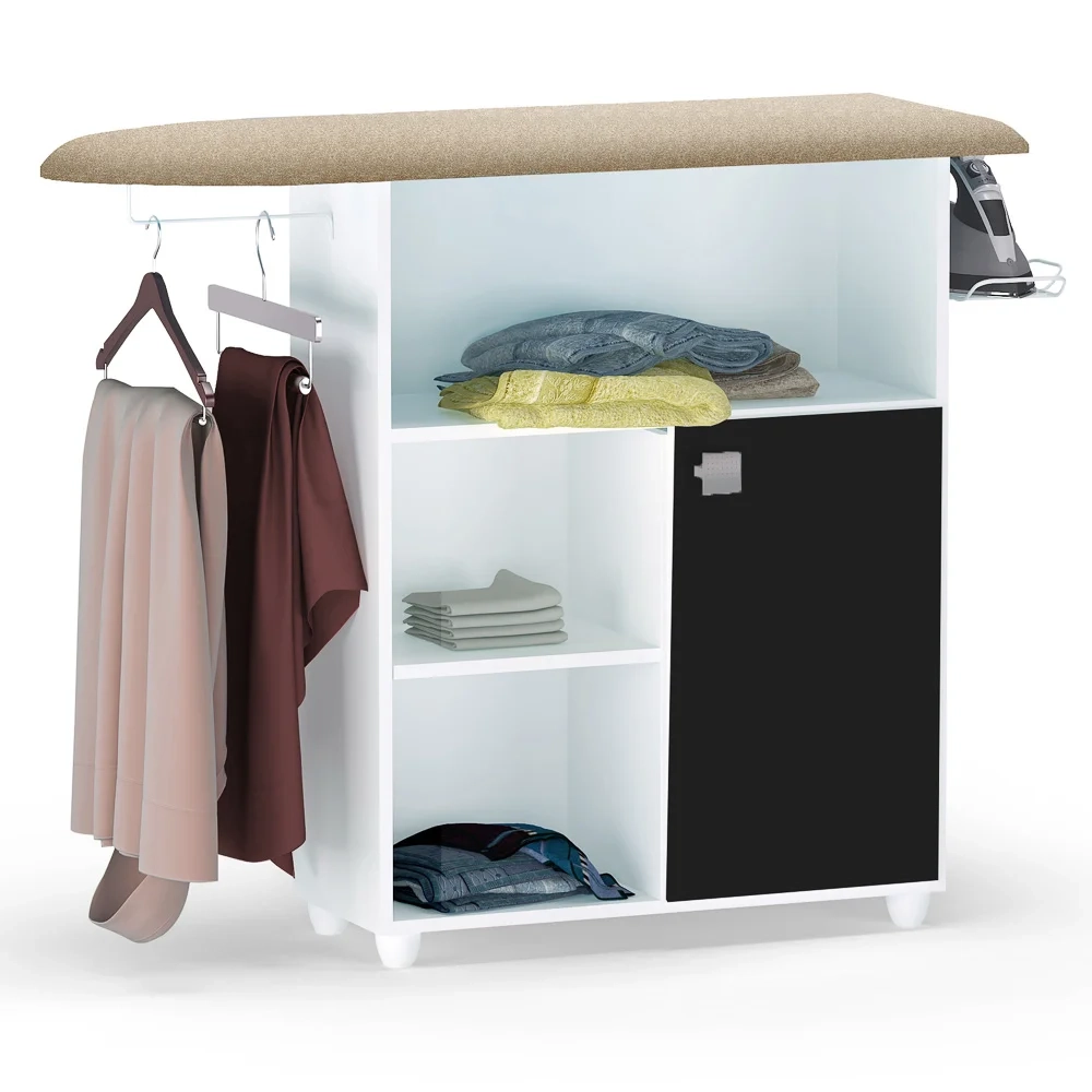 Balcão tábua de Passar Roupa Mariana Branco/Preto - AJL Móveis