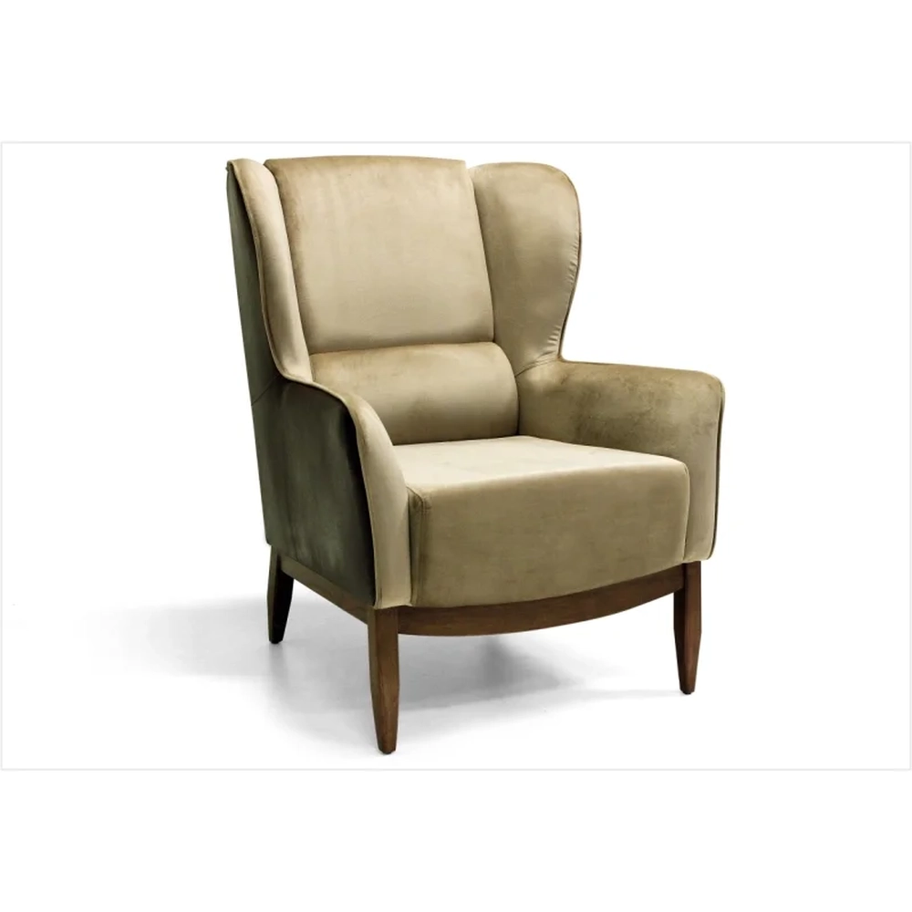 Poltrona Decorativa Base Madeira Milena Composê B-98/C-68 - Domi