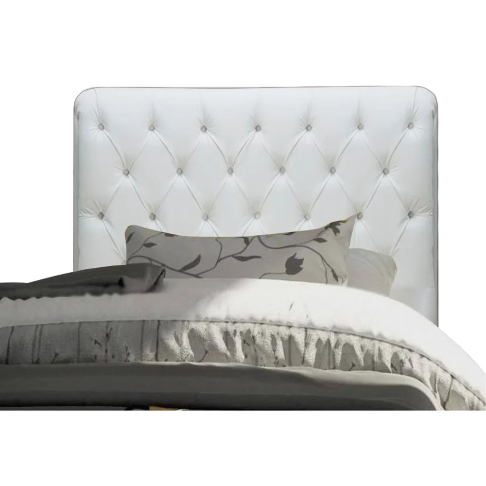 Cabeceira para Cama Box Solteiro 90 cm Paris Corano Branco - JS Móveis