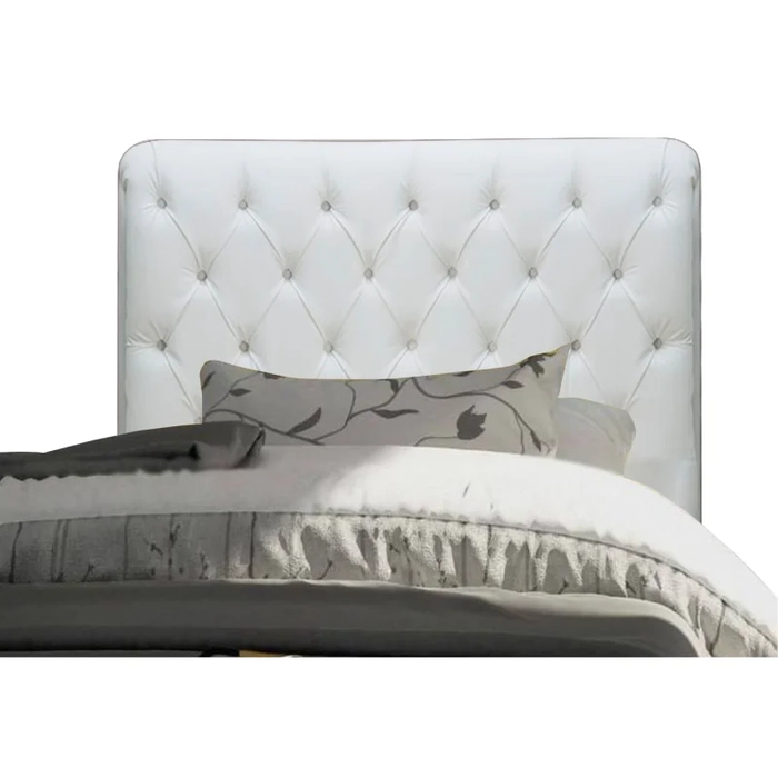 Cabeceira para Cama Box Solteiro 90 cm Paris Corano Branco - JS Móveis