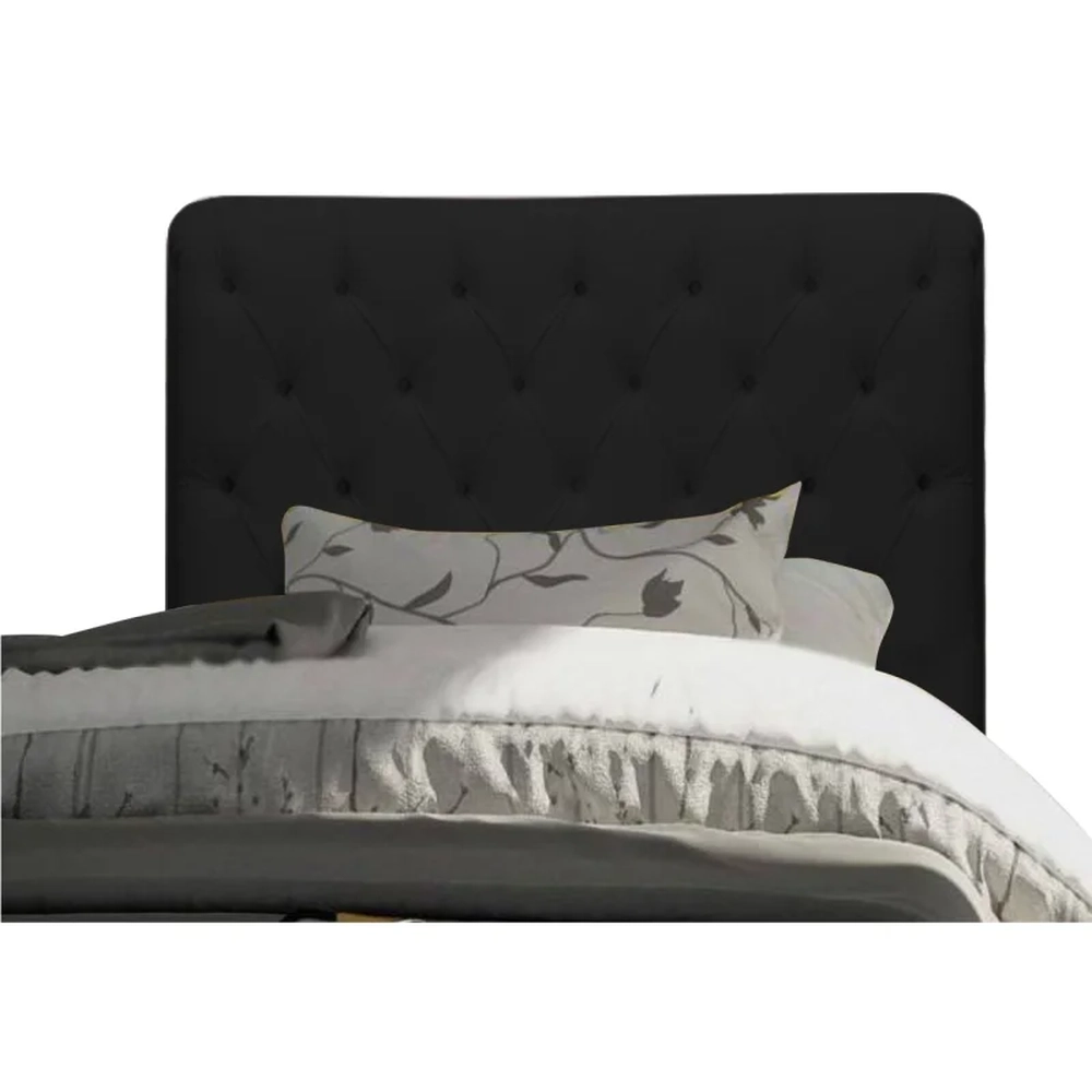 Cabeceira para Cama Box Solteiro 90 cm Paris Corano Preto - JS Móveis