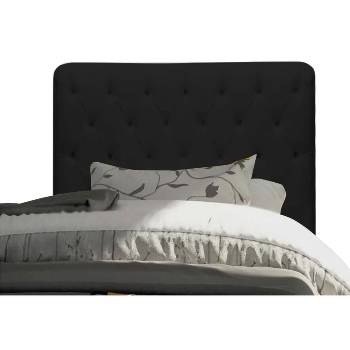 Cabeceira para Cama Box Solteiro 90 cm Paris Corano Preto - JS Móveis