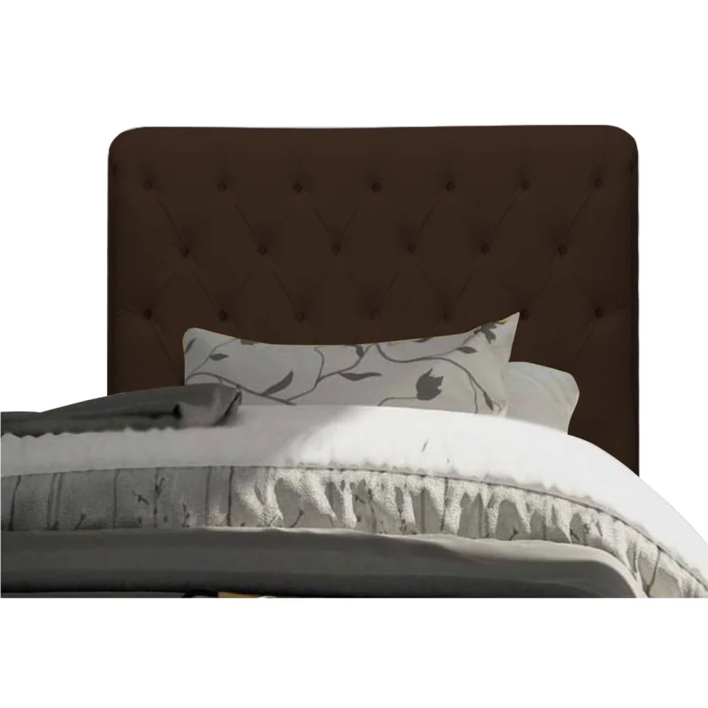 Cabeceira para Cama Box Solteiro 90 cm Paris Corano Marrom - JS Móveis